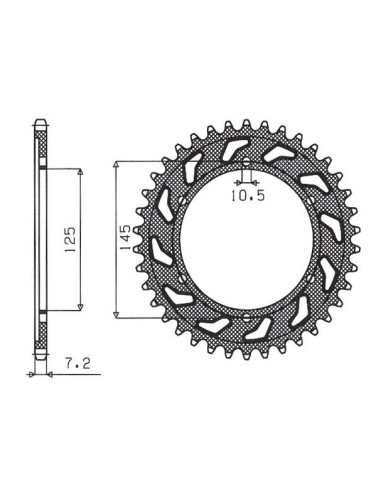 SUNSTAR ZĘBATKA TYLNA 869 42 YAMAHA TDM 850 (96-98) (JTR867.42) (ŁAŃC. 525) (86942JT)