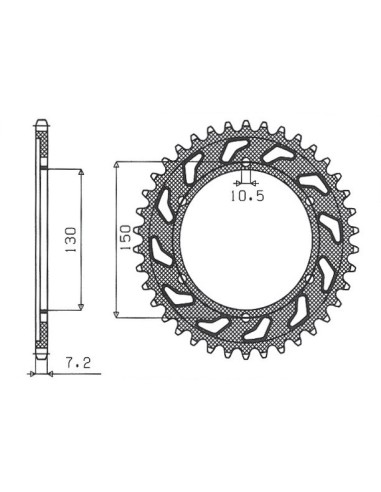 SUNSTAR ZĘBATKA TYLNA 300 42 YAMAHA TDM 900 '02-'13 (JTR300.42) (ŁAŃC. 525) (30042JT)