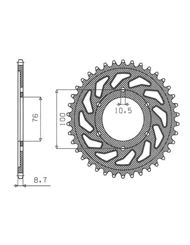 SUNSTAR ZĘBATKA TYLNA 825 40 / 816 40 SUZUKI GSXR1100, GSXR750 (92-95) (JTR816.40) (ŁAŃC. 530) (81640JT)