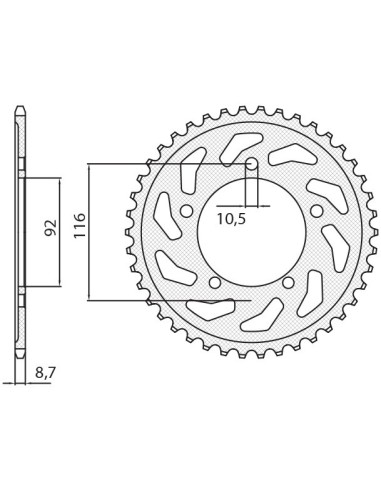 SUNSTAR ZĘBATKA TYLNA 4542 41 KAWASAKI ZZR 1400 '06-'18 (JTR1493.41) (ŁAŃC. 530) (454241JT)