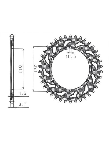 SUNSTAR ZĘBATKA TYLNA 241 42 SUZUKI GSXR 1000 '09-'16 (JTR479.42) (ŁAŃC. 530) (24142JT)