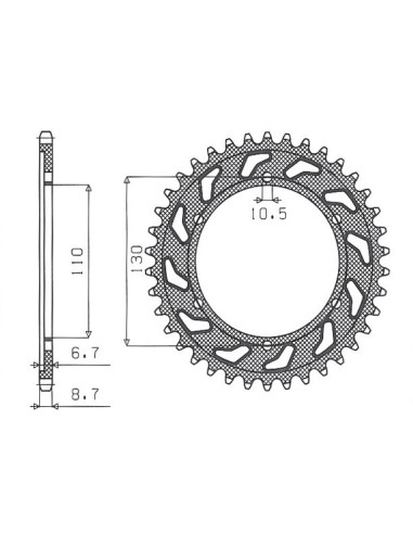 SUNSTAR ZĘBATKA TYLNA 241 39 YAMAHA XJR 1300 '04-'06, MT-01 '05-'11 (JTR479.39) (ŁAŃC. 530) (24139JT)