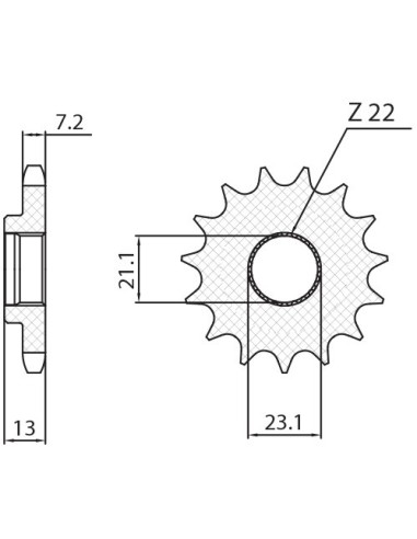 SUNSTAR ZĘBATKA PRZEDNIA 2149 15 YAMAHA 250 TRICKER '06-'08, YBR 250 '08-'11 (JTF1594.15) (ŁAŃC. 428) (214915JT)