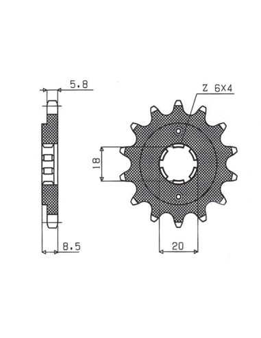 SUNSTAR ZĘBATKA PRZEDNIA 2046 14 HONDA CMX 250`87-`05 (JTF270.14) (ŁAŃC. 520) (204614JT)