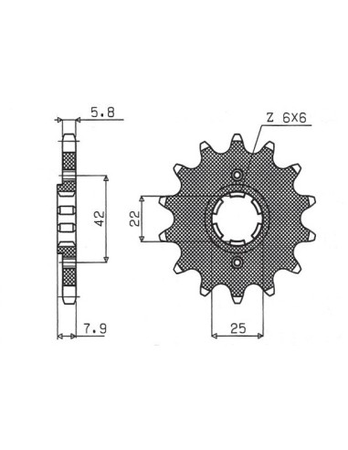 SUNSTAR ZĘBATKA PRZEDNIA 281 15 HONDA XR 600R, XL 600R/RM/LM (JTF281.15) (ŁAŃC. 520) (28115JT)