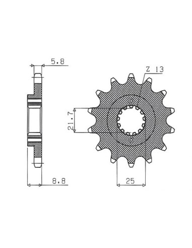 SUNSTAR ZĘBATKA PRZEDNIA 525 16 KAWASAKI GPZ500S '87-'05 (JTF512.16) (ŁAŃC. 520) (52516JT)