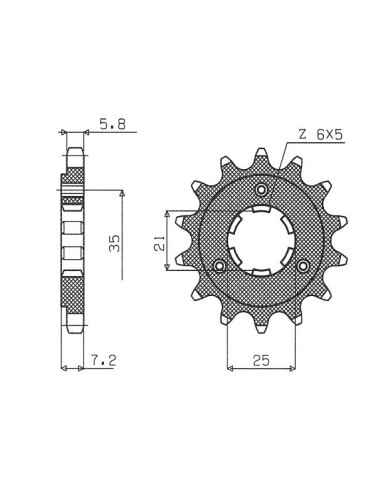 SUNSTAR ZĘBATKA PRZEDNIA 437 16 SUZUKI DR 600/650 (JTF437.16) (ŁAŃC. 520) (43716JT)