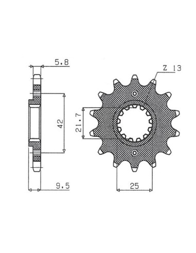 SUNSTAR ZĘBATKA PRZEDNIA 2273 14 KAWASAKI EX250/300 NINJA '08-'16 (JTF1539.14) (JTF516.14) (ŁAŃC. 520) 52314 (227314JT)