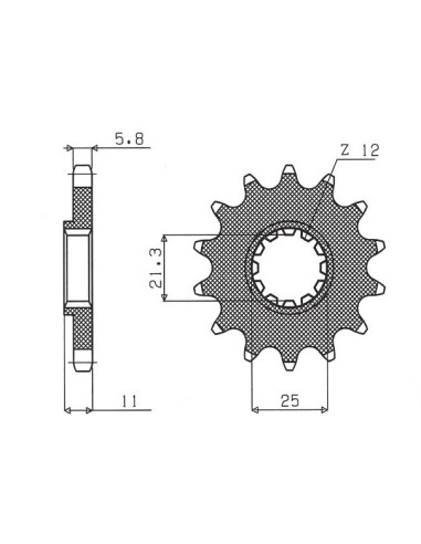 SUNSTAR ZĘBATKA PRZEDNIA 727 13 HUSQVARNA CR/WR/TC/TE 125/250/300/310/410/510/610 (JTF824.13) (ŁAŃC. 520) (72713JT)