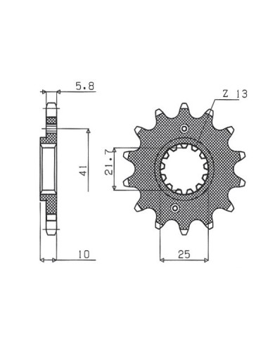 SUNSTAR ZĘBATKA PRZEDNIA 345 15 HONDA NX 650, FX 650, YAMAHA XT 660, FMX (JTF308.15) (ŁAŃC. 520) (34515JT)