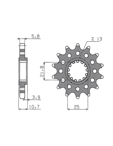 SUNSTAR ZĘBATKA PRZEDNIA 2172 15 YAMAHA FZ6 '09-, XJ6 '09-'15 (JTF1581.15) (MOD. ŁAŃC. 520) (217215JT)