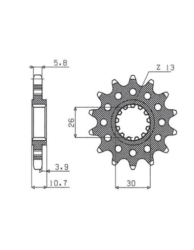 SUNSTAR ZĘBATKA PRZEDNIA 579M 15 YAMAHA FZ1 '06-'14, R1 '04-'14, FJ, XJR (JTF1579.15) (ŁAŃC. 520) (579M15JT)