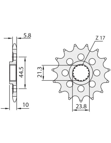 SUNSTAR ZĘBATKA PRZEDNIA 2133 13 SUZUKI RMZ 450 '08-'12 (JTF1441.13) (ŁAŃC. 520) (213313JT)