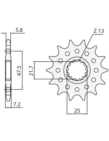 SUNSTAR ZĘBATKA PRZEDNIA 585 15 KAWASAKI 600 ZX-6R (ZX636) NINJA '19 (JTF1536.15) (ŁAŃC.520) (58515JT)