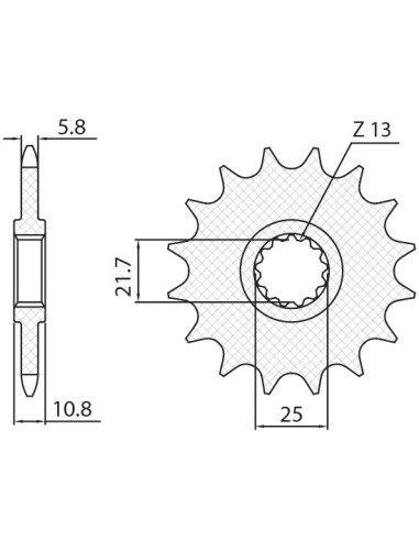 SUNSTAR ZĘBATKA PRZEDNIA 2172 16 YAMAHA FZ6 '09-, XJ6 '09-'15 (JTF1595.16) (ŁAŃC. 520) (217216JT)