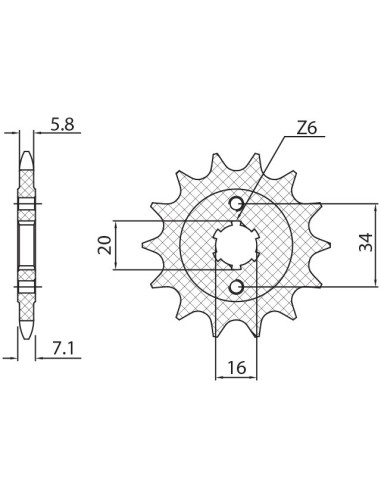 SUNSTAR ZĘBATKA PRZEDNIA 2247 14 KTM 125 DUKE '11-'21, KTM 200 DUKE '12-'20 (JTF1903.14) (ŁAŃC. 520) (224714JT)