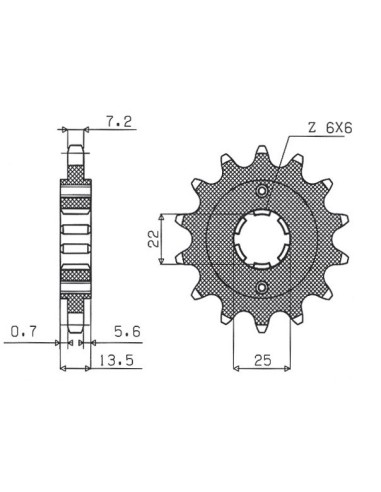 SUNSTAR ZĘBATKA PRZEDNIA 293 15 HONDA XL 600V '87-'88 (PD06) (JTF293.15) (ŁAŃC. 525) (29315JT)