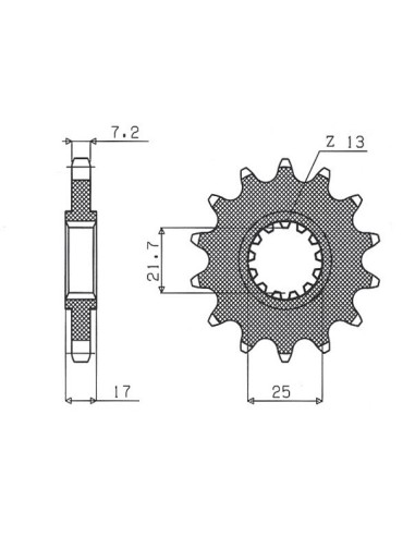 SUNSTAR ZĘBATKA PRZEDNIA 2041 15 HONDA CB 500 '94-'03, CBF 500 '04-'08 (JTF297.15) (ŁAŃC. 525) (204115JT)