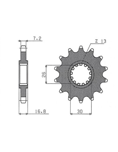 SUNSTAR ZĘBATKA PRZEDNIA 2068 15 HONDA CBR 600F '99-'12, CBR 650F '14-'16 (-1) (JTF1370.15) (ŁAŃC. 525) (206815JT)