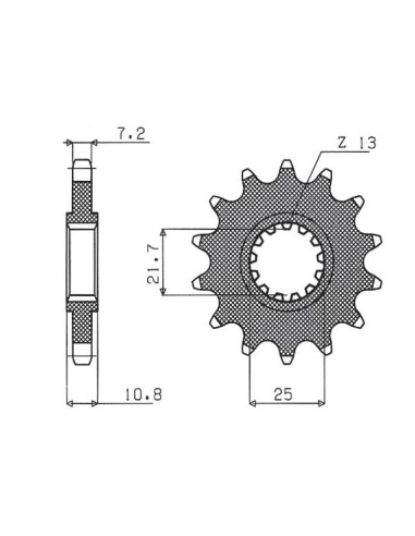 SUNSTAR ZĘBATKA PRZEDNIA 2142 16 YAMAHA R6 '06-'16 (JTF1586.16) (ŁAŃC. 525) (214216JT)