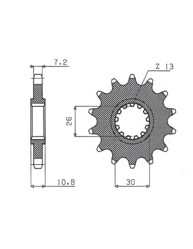 SUNSTAR ZĘBATKA PRZEDNIA 2091 16 YAMAHA FZ8 '10-'17, MT 09 '14-'17, MT 07 '14-'16 TDM 900 '02-'13 (JTF1591.16) (ŁAŃC. 525)