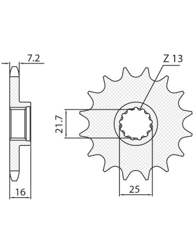 SUNSTAR ZĘBATKA PRZEDNIA 2093 15 KAWASAKI ZX6R '98-'02 (JTF1535.15) (ŁAŃC. 525) (209315JT)