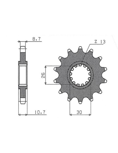 SUNSTAR ZĘBATKA PRZEDNIA 579 15 YAMAHA R1/ FJ 1200/ XJR (JTF579.15) (ŁAŃC. 530) (57915JT)