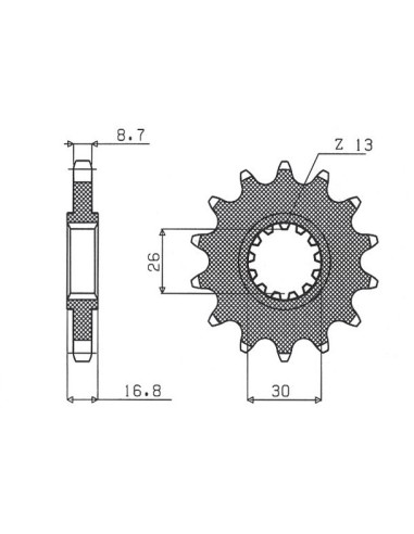 SUNSTAR ZĘBATKA PRZEDNIA 347 16 HONDA CBR 1000RR '04-'16, CBF 1000, CBR 900/929/954 (JTF333.16) (ŁAŃC. 530) (34716JT)