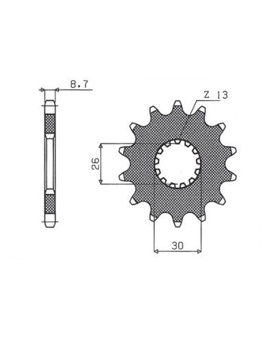 SUNSTAR ZĘBATKA PRZEDNIA 2090 17 TRIUMPH DAYTONA 955/SPRINT ST/SPRINT GT (JTF1180.17) (ŁAŃC. 530) (209017JT)