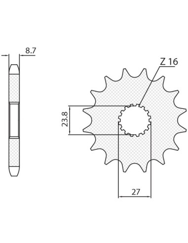 SUNSTAR ZĘBATKA PRZEDNIA 2190 17 SUZUKI GSXR 1000 '09-'15, HAYABUSA '08-'15, B-KING '08-'12 (JTF423.17) (ŁAŃC. 530) (219017JT)