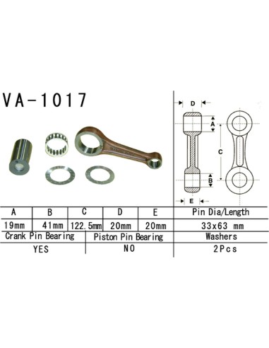 VESRAH KORBOWÓD HONDA TRX 450 FOURTRAX FOREMAN '95-'01 (VA1017) (MADE IN JAPAN)