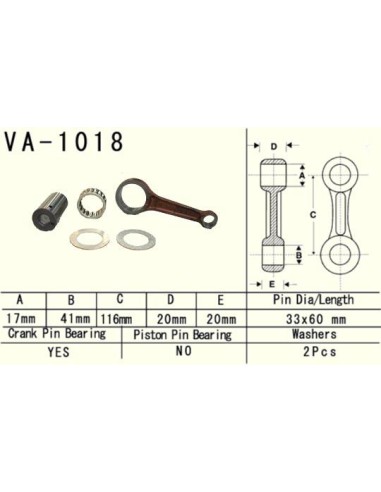 VESRAH KORBOWÓD HONDA TRX 350 RANCHER '99-'06 (VA1018)SWORZEŃ 17MM (MADE IN JAPAN)