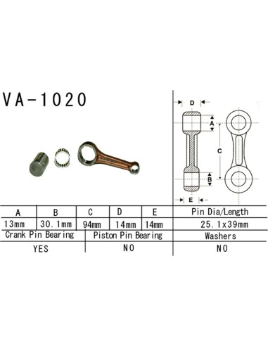 VESRAH KORBOWÓD HONDA TRX 90 '93-'15 (VA1020) (MADE IN JAPAN)