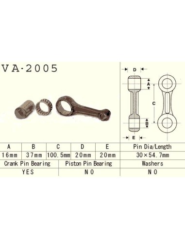 VESRAH KORBOWÓD YAMAHA YFM/YFB 225 '83-'04, XT 225 (VA2005) (YFM225) (XT225) (MADE IN JAPAN)