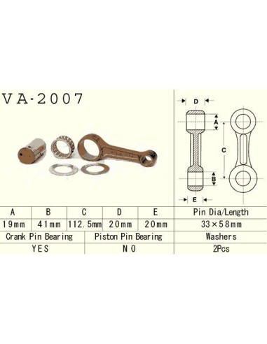 VESRAH KORBOWÓD YAMAHA YFM 350 (YFM350) RAPTOR '07-'13, WARRIOR, WOLVERINE '87-'09, BIG BEAR 350 '87-'99 (VA2007) (MADE IN