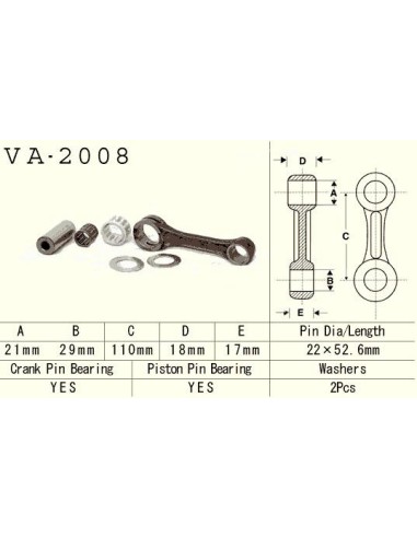 VESRAH KORBOWÓD YAMAHA YFM 350 (YFM350) BANSHEE '87-'06 (VA2008) (MADE IN JAPAN)