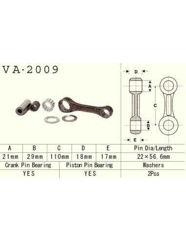 VESRAH KORBOWÓD YAMAHA YFS 200 (YFS200) BLASTER '88-'06 (VA2009) (MADE IN JAPAN)