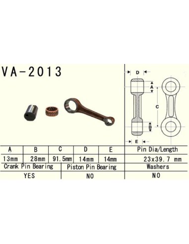 VESRAH KORBOWÓD YAMAHA YFM 80 (YFM80) '85-'08 (VA2013) (MADE IN JAPAN)