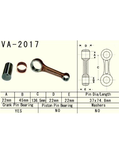 VESRAH KORBOWÓD YAMAHA YFM 660 (YFM660) RAPTOR '01 (VA2017) (MADE IN JAPAN)