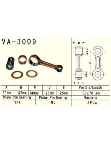 VESRAH KORBOWÓD SUZUKI LTA/LTF 500 VINSON '02-'07, QUADRUNER '98-'02, CF MOTO 500, ARCTIC CAT XT 550/700 '09- (VA3009) (LTA500)