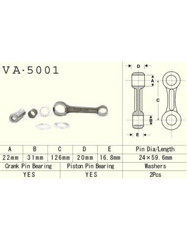 VESRAH KORBOWÓD HONDA CR 250 '84-'01 (VA5001) GAS GAS NEW EC 250/300 '18-'19 GAS GAS ENGINE (MADE IN JAPAN)