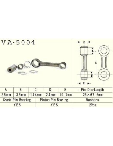 VESRAH KORBOWÓD HONDA CR 500 '87-'01 (VA5004) (MADE IN JAPAN)