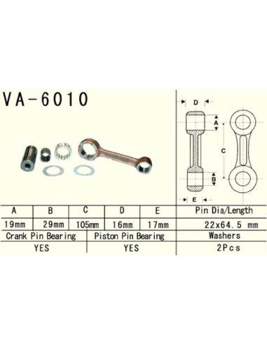 VESRAH KORBOWÓD YAMAHA YZ 125 (YZ125) '01-'04