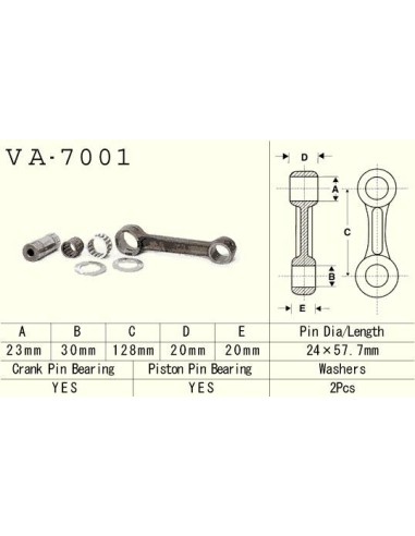 VESRAH KORBOWÓD SUZUKI RM 250 (RM250) '89-'98 (VA7001) (MADE IN JAPAN)