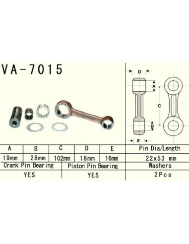 VESRAH KORBOWÓD SUZUKI RM 125 (RM125) '99-'03 (VA7015) (MADE IN JAPAN)