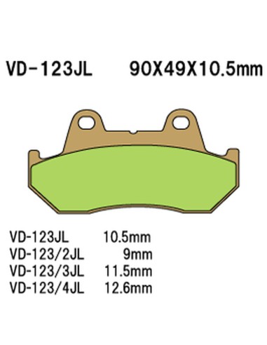 VESRAH KLOCKI HAMULCOWE KH69 SPIEK METALICZNY (ZŁOTE) (MADE IN JAPAN)