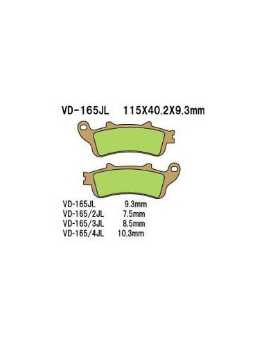 VESRAH KLOCKI HAMULCOWE KH261/KH281 SPIEK METALICZNY (ZŁOTE) (MADE IN JAPAN)