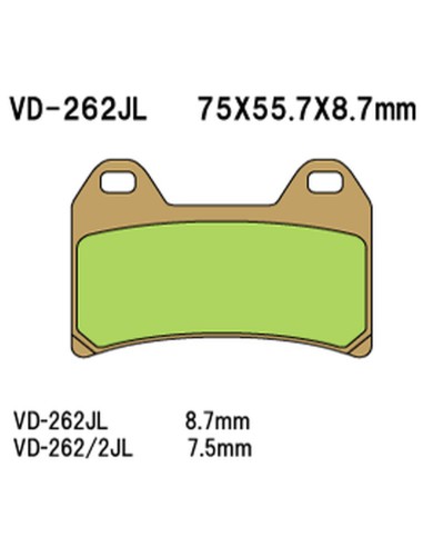 VESRAH KLOCKI HAMULCOWE KH244 SPIEK METALICZNY (ZŁOTE) (MADE IN JAPAN)