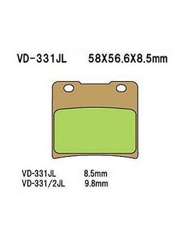 VESRAH KLOCKI HAMULCOWE KH103 SPIEK METALICZNY (ZŁOTE) SUZUKI VS 600/750/800/1400 (MADE IN JAPAN)