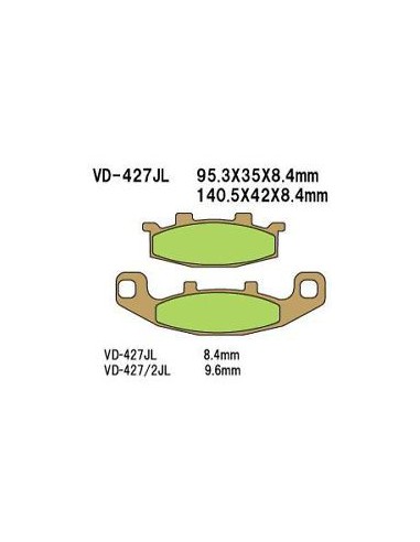 VESRAH KLOCKI HAMULCOWE KH129 SPIEK METALICZNY (ZŁOTE) (MADE IN JAPAN)